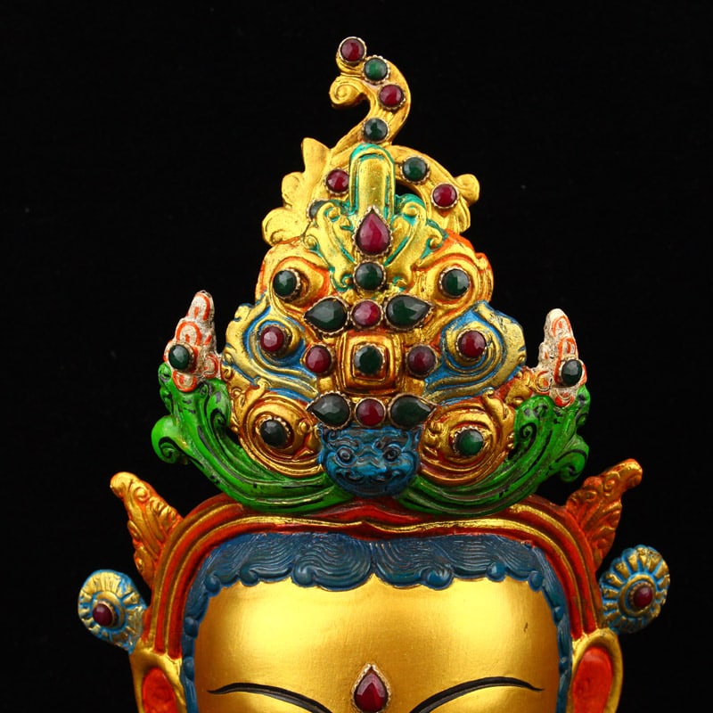 Hand Drawn Bronze Buddha Head Statue - 4