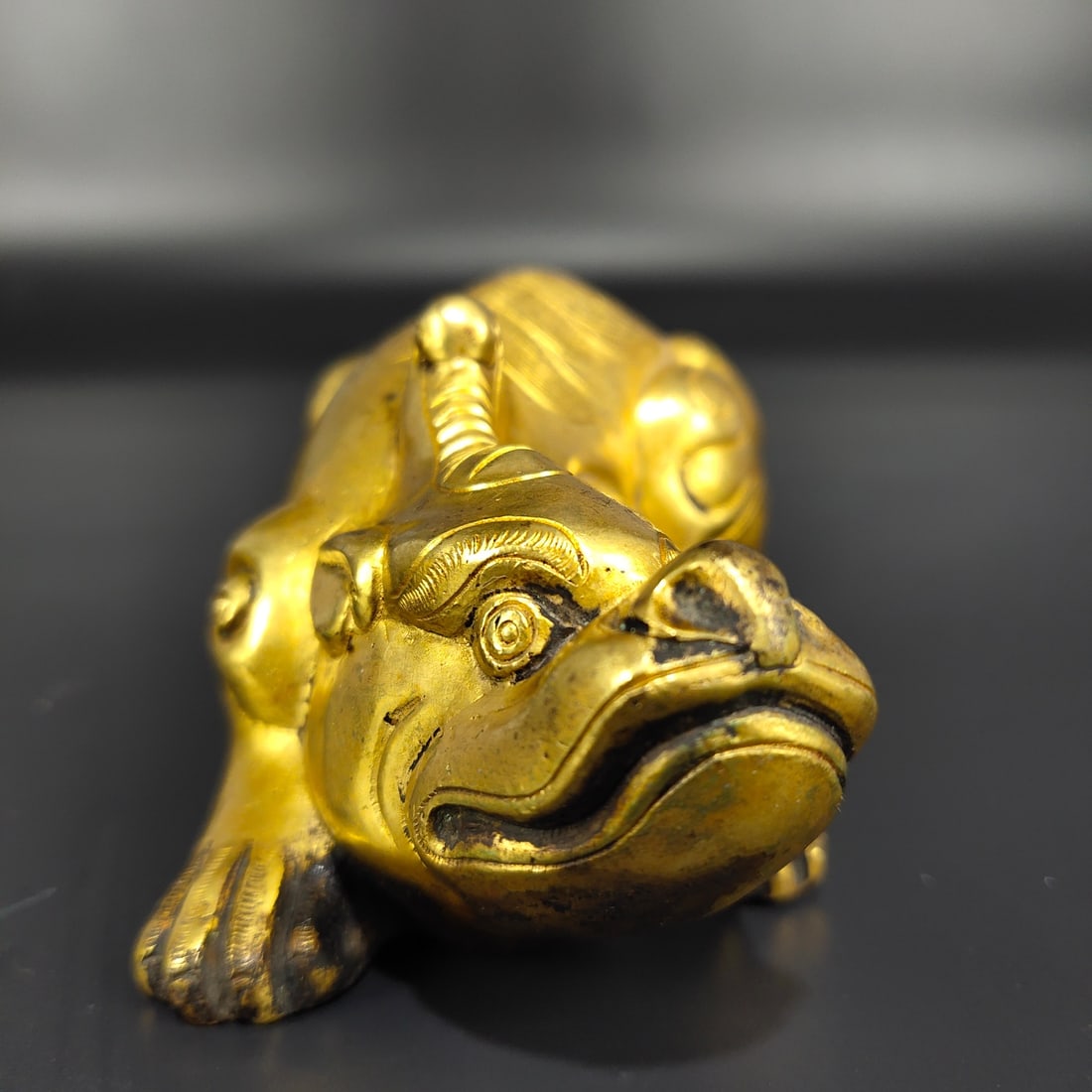 Gilt Gold Bronze Beast Statue - 2