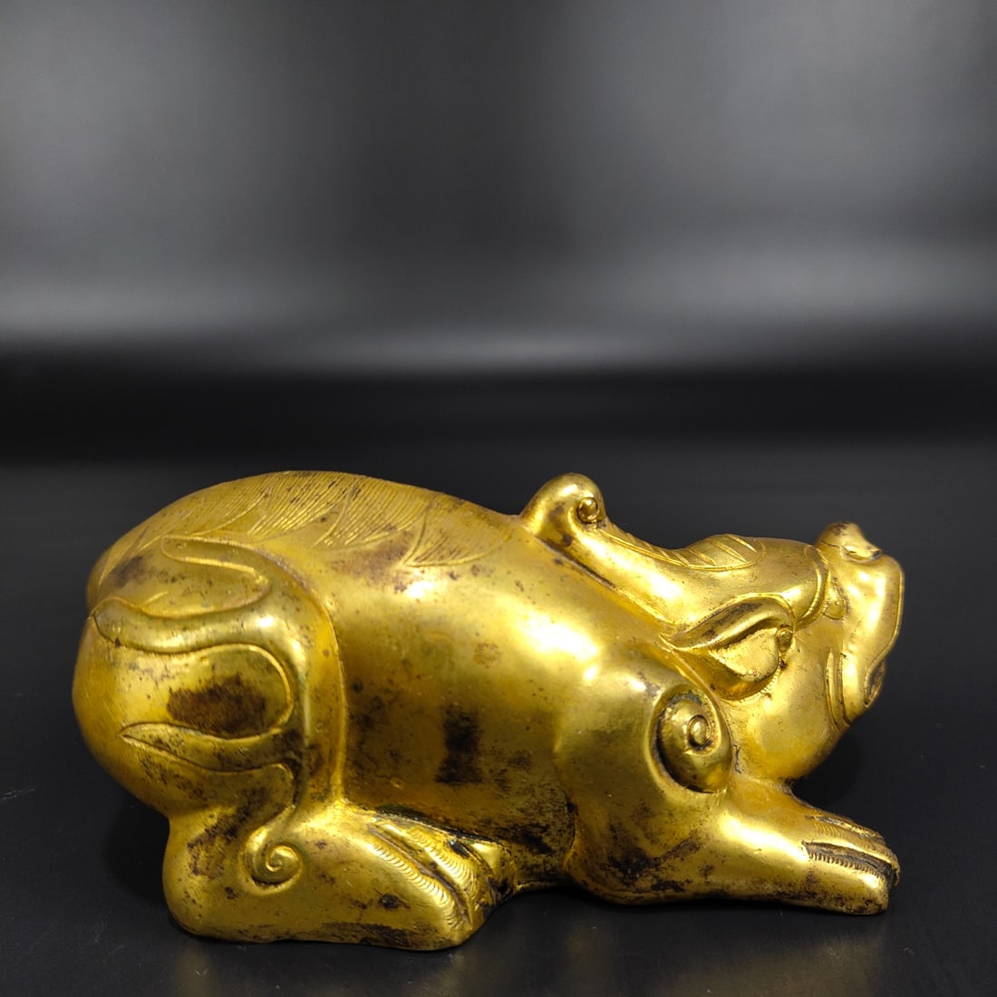Gilt Gold Bronze Beast Statue - 3