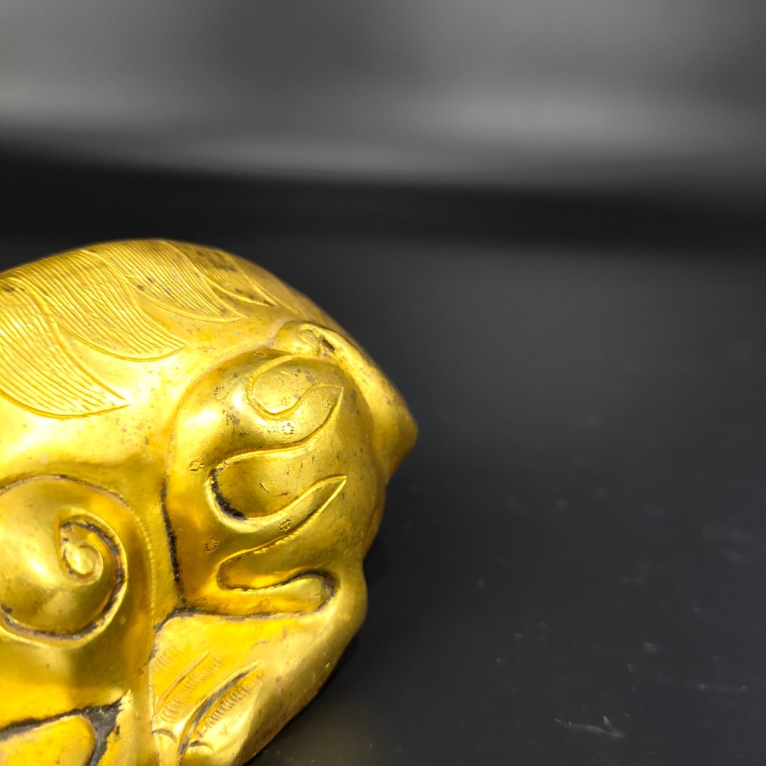 Gilt Gold Bronze Beast Statue - 9