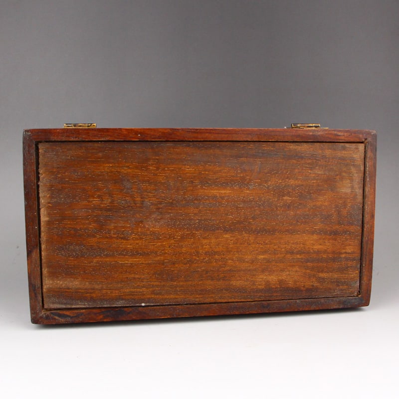 Huali Wood Inlay Shell Jewelry Box Fish Lotus - 7