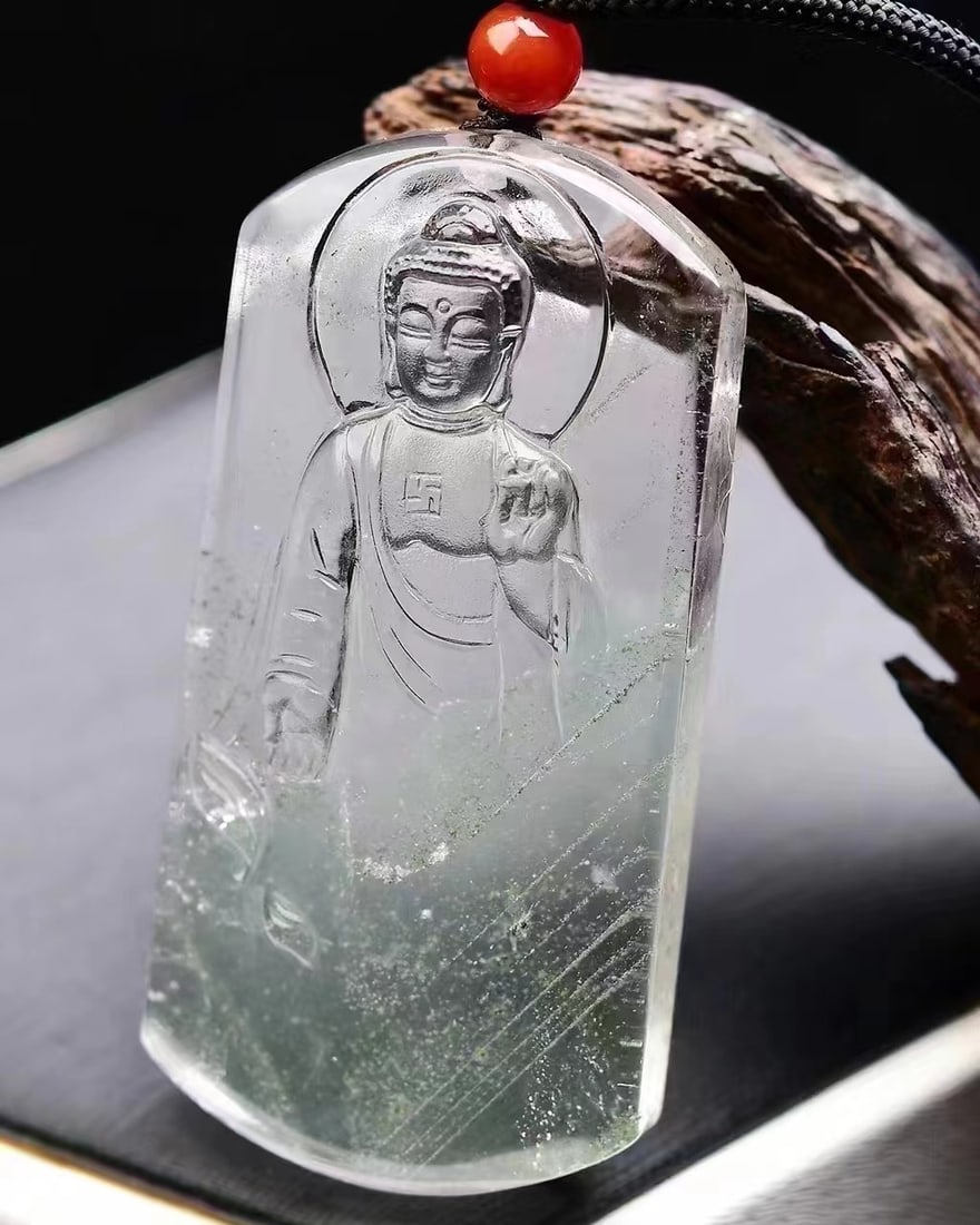 Natural Crystal Hand-Carved Buddha Pendant (1 of 7)