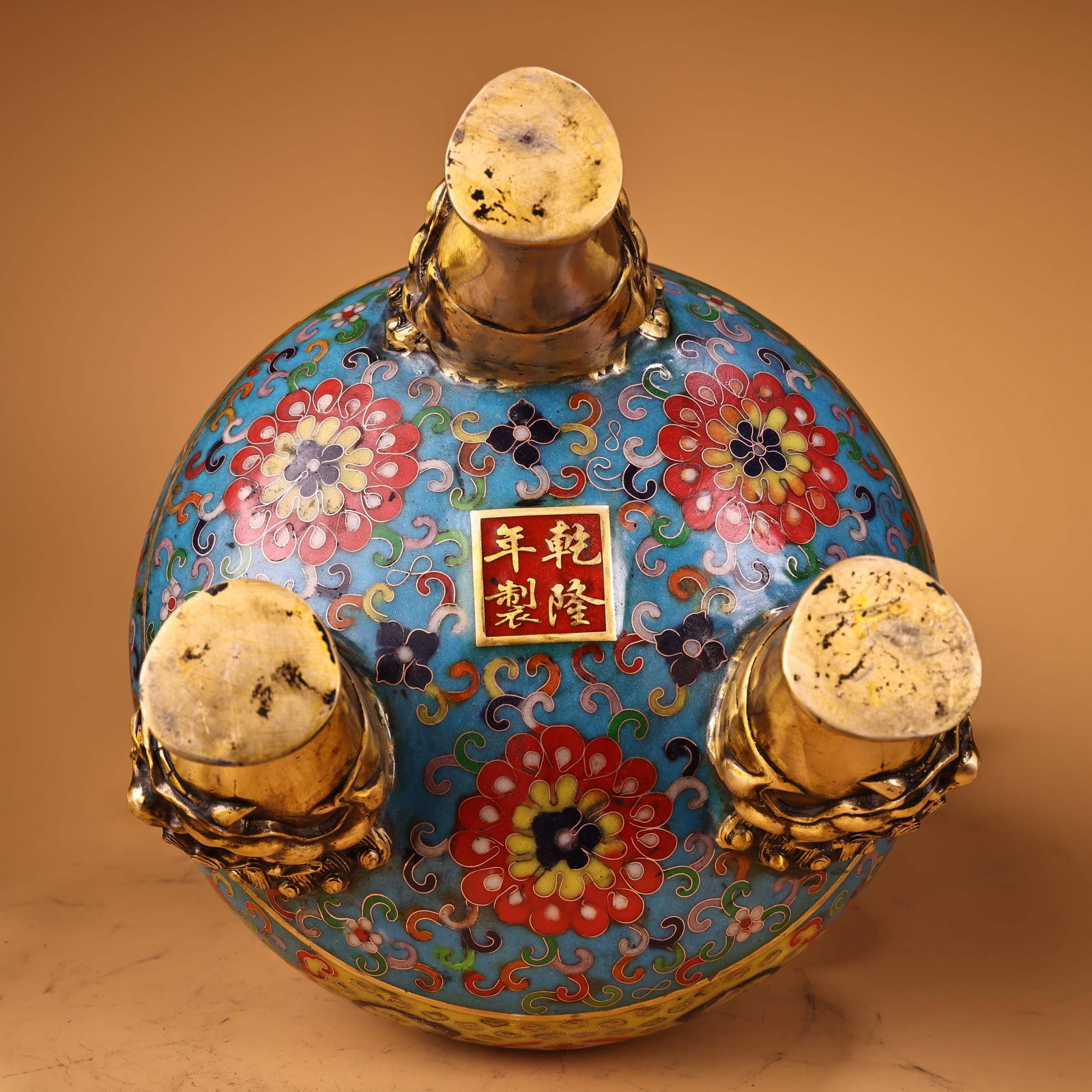 Gilt Gold Bronze Cloisonne Incense Burner Lion - 7