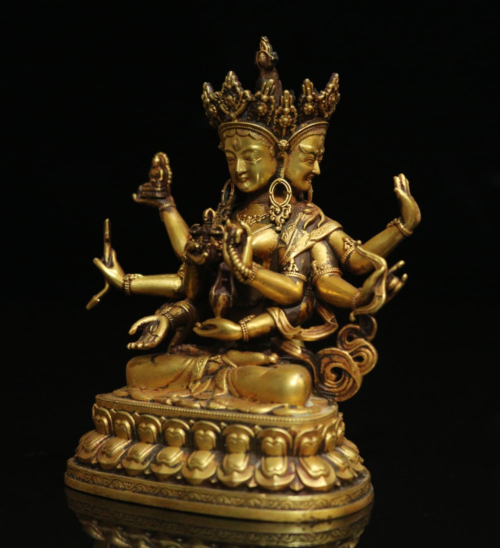 Gilt Gold Copper Statue - Buddha - 2