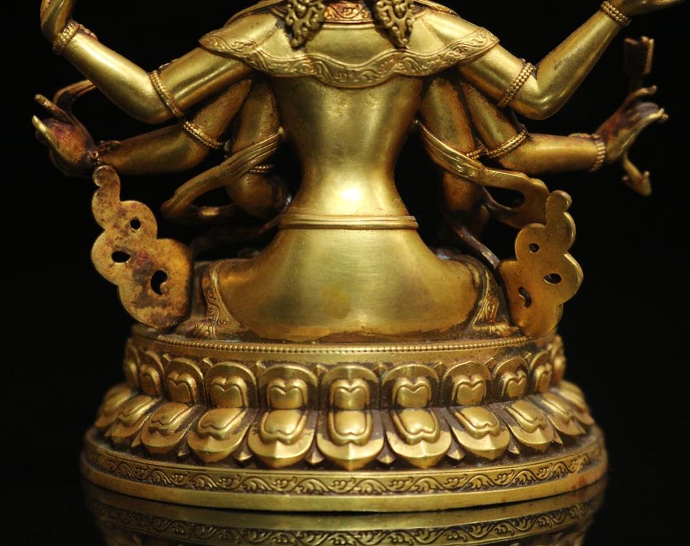 Gilt Gold Copper Statue - Buddha - 4