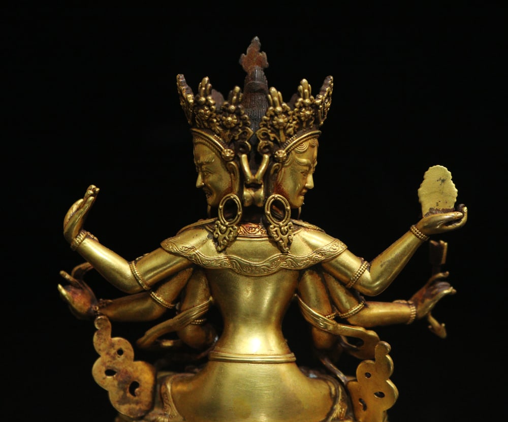 Gilt Gold Copper Statue - Buddha - 6