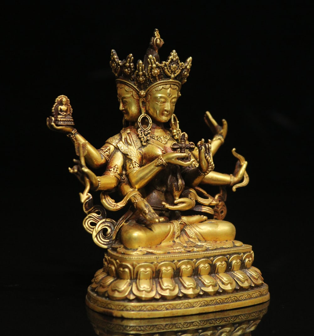 Gilt Gold Copper Statue - Buddha - 7