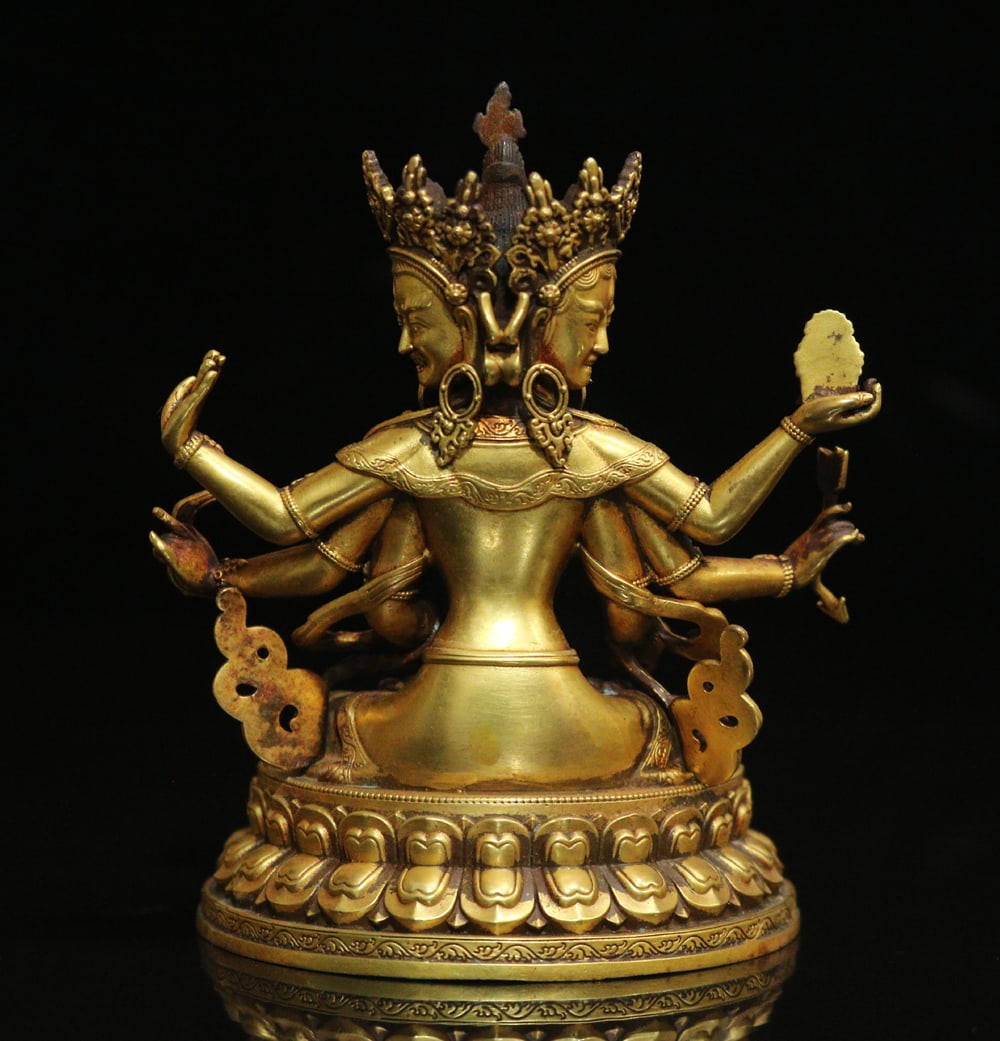 Gilt Gold Copper Statue - Buddha - 9