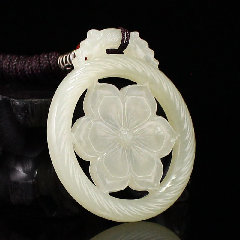 Hetian Jade Pendant - Flower - 2