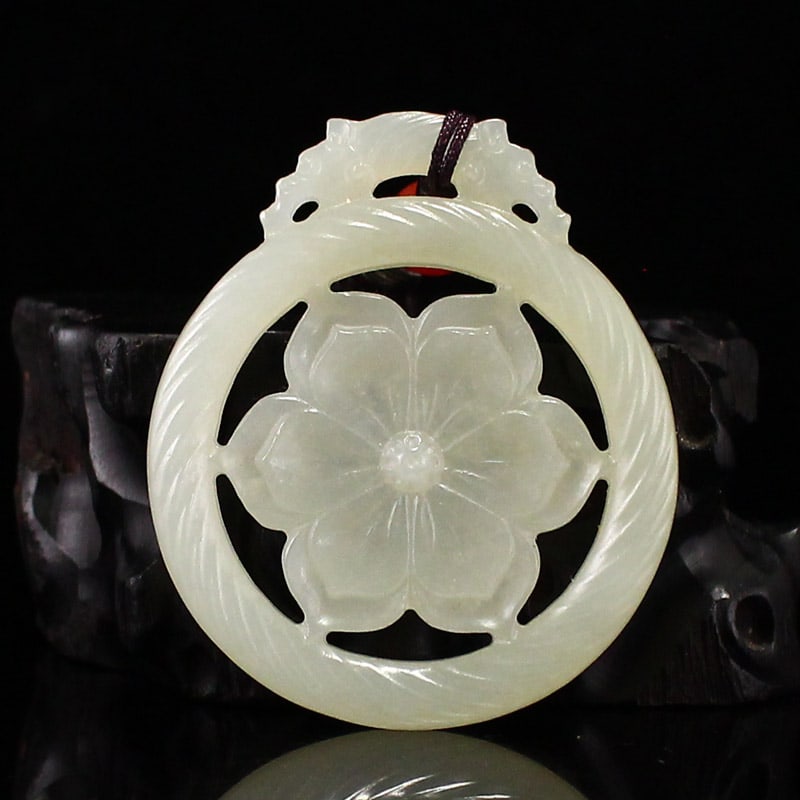Hetian Jade Pendant - Flower - 3