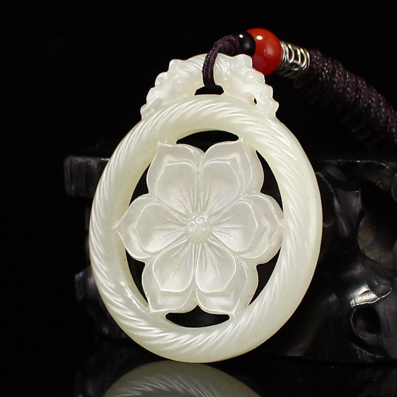 Hetian Jade Pendant - Flower - 5