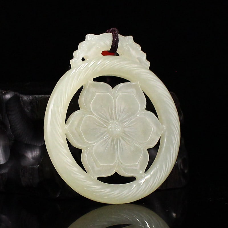 Hetian Jade Pendant - Flower - 6
