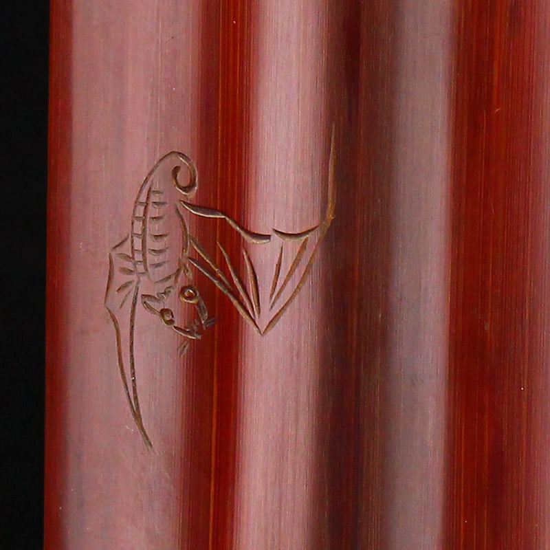 Bamboo Paperweight Peach Bat - 2