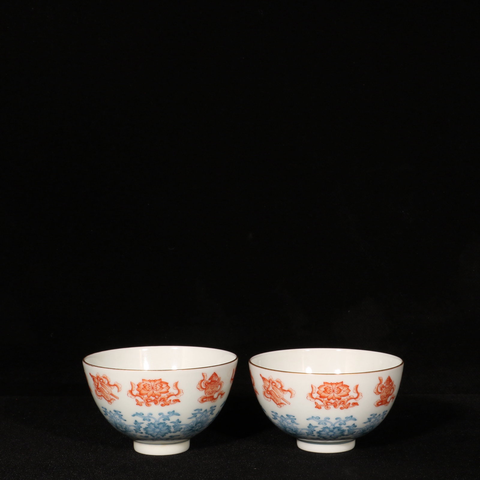 A Pair Porcelain Bowl Famille Rose Flower Design w Yongzheng Mark (1 of 9)