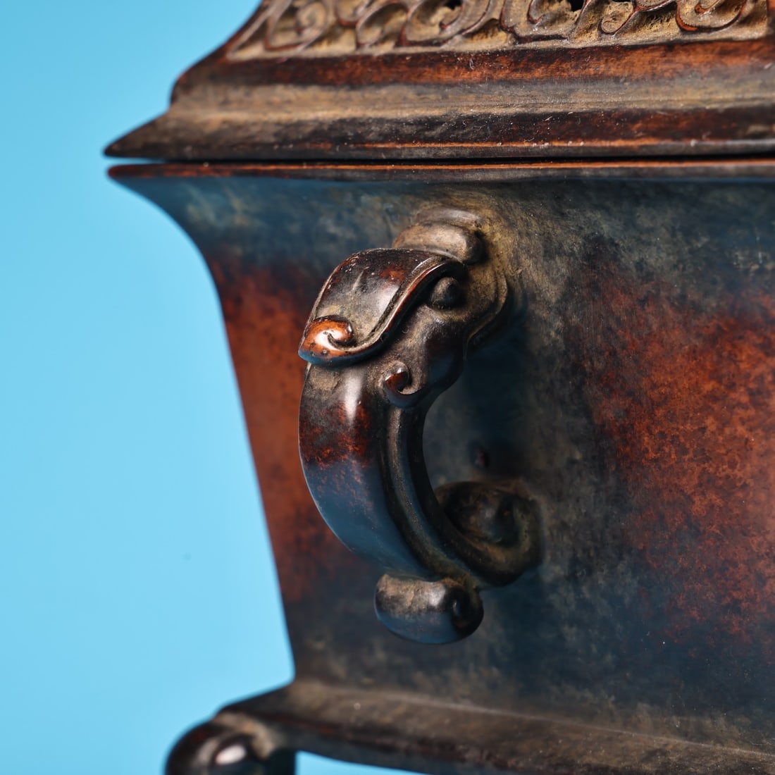 Red Copper Incense Burner Dragon,Elephant,Kylin - 12