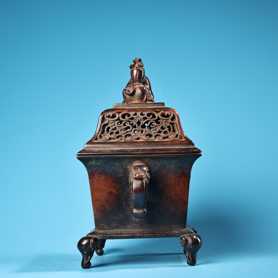 Red Copper Incense Burner Dragon,Elephant,Kylin - 2