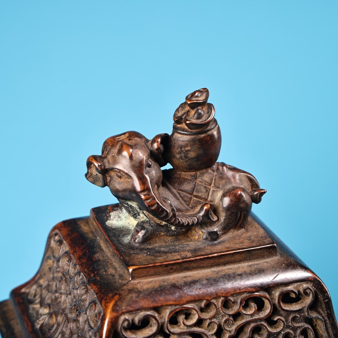 Red Copper Incense Burner Dragon,Elephant,Kylin - 3