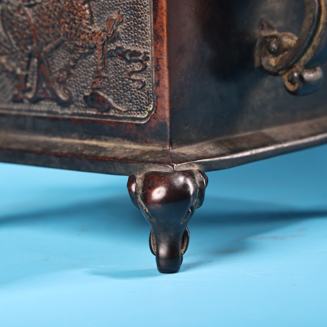 Red Copper Incense Burner Dragon,Elephant,Kylin - 5