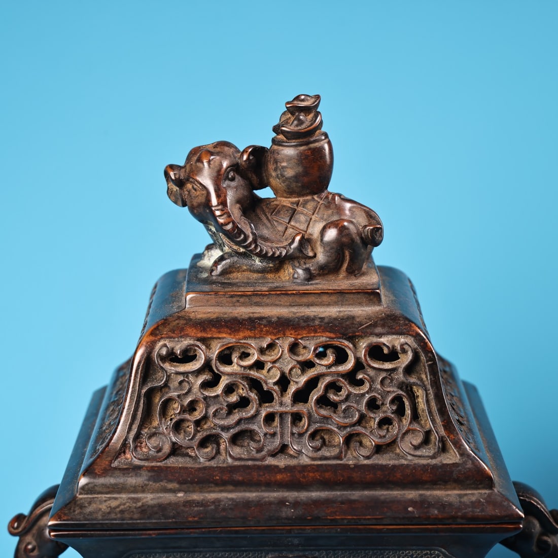 Red Copper Incense Burner Dragon,Elephant,Kylin - 6