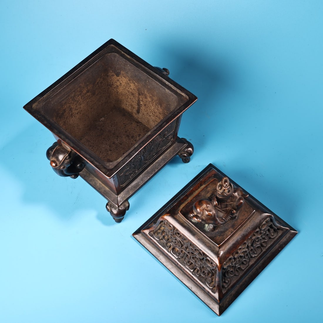 Red Copper Incense Burner Dragon,Elephant,Kylin - 7