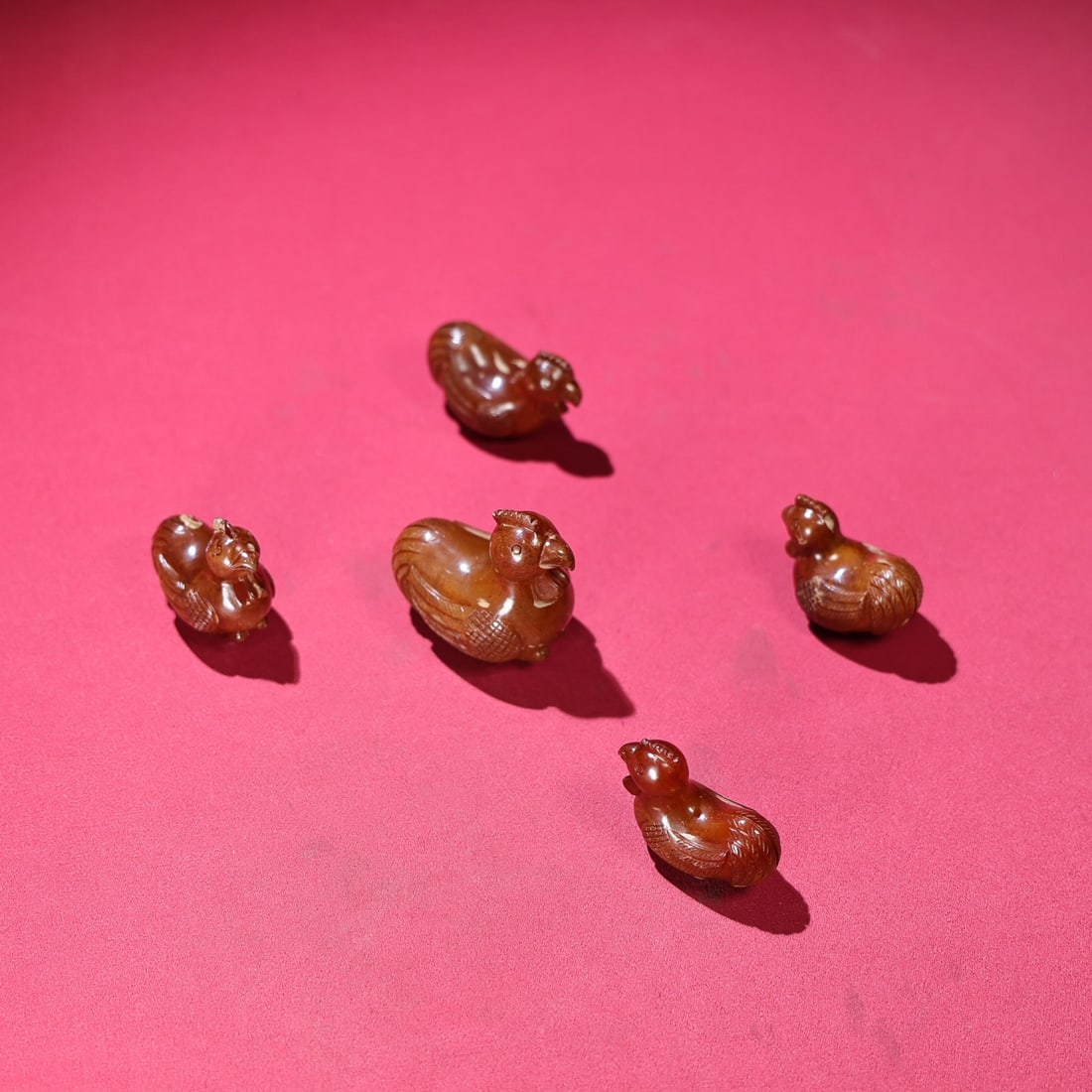 Five Old Hetian Jade Statue - Rooster - 2