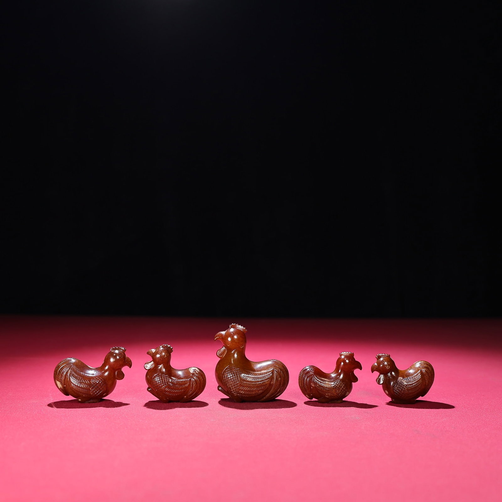 Five Old Hetian Jade Statue - Rooster - 3