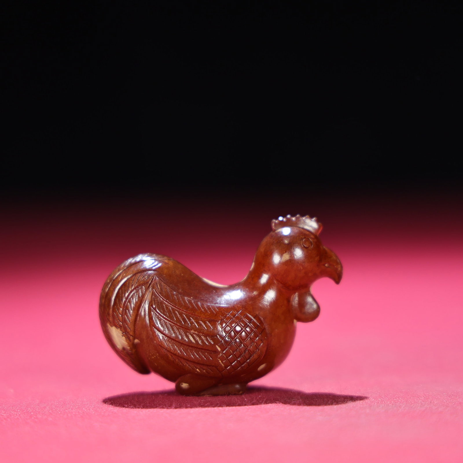 Five Old Hetian Jade Statue - Rooster - 4