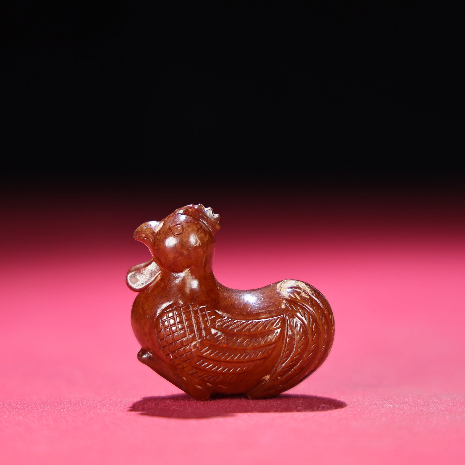 Five Old Hetian Jade Statue - Rooster - 5