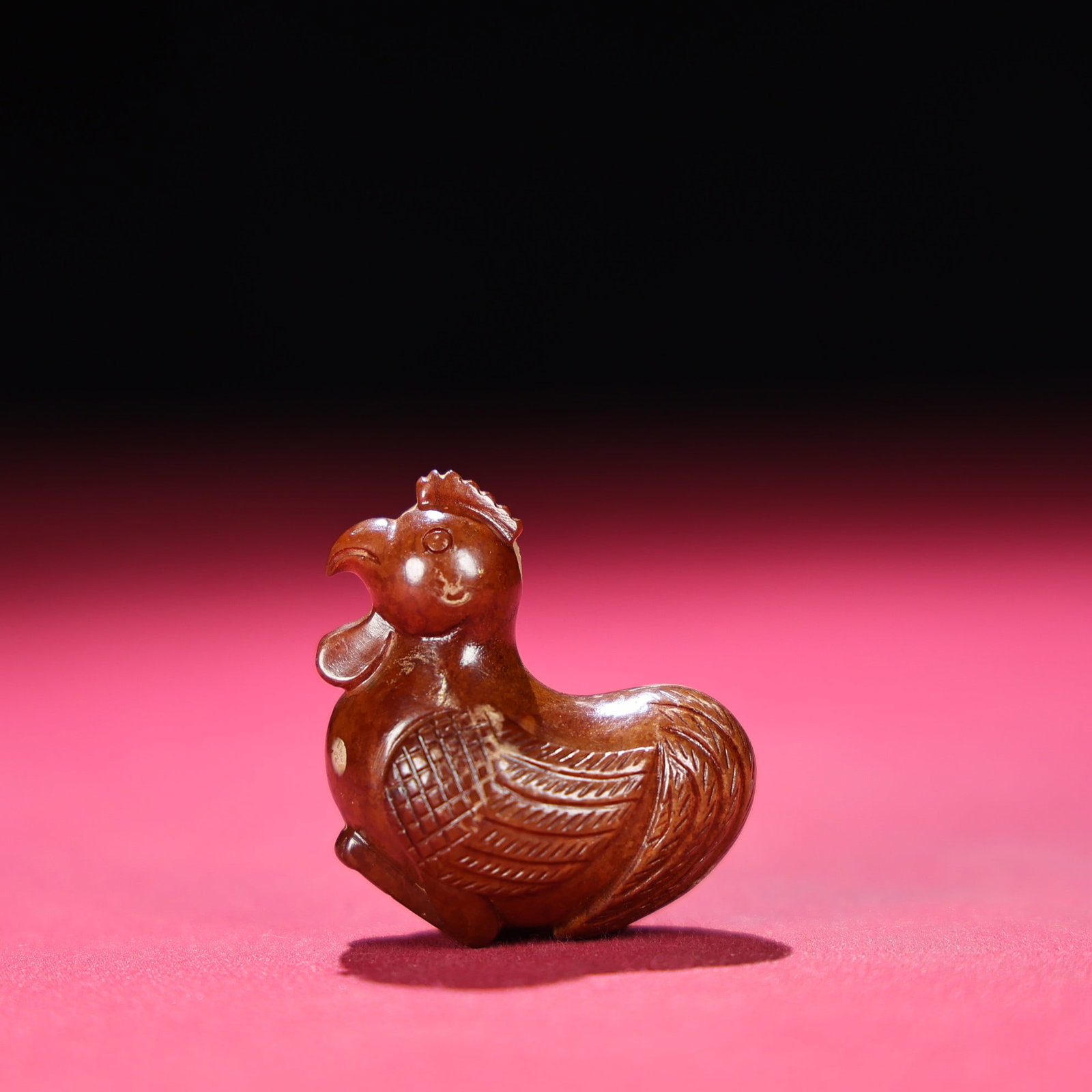 Five Old Hetian Jade Statue - Rooster - 7