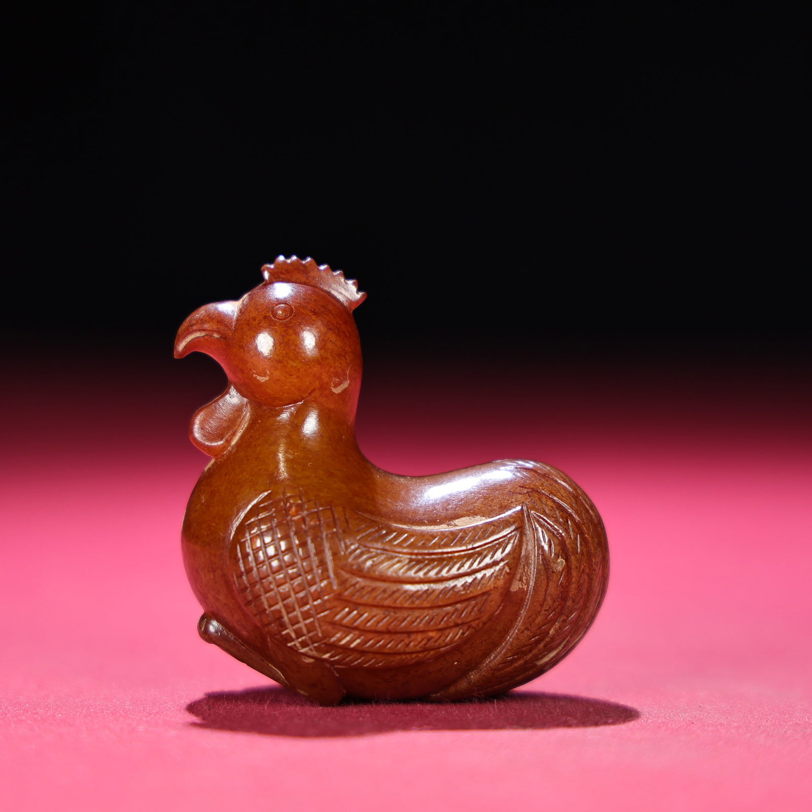 Five Old Hetian Jade Statue - Rooster - 8