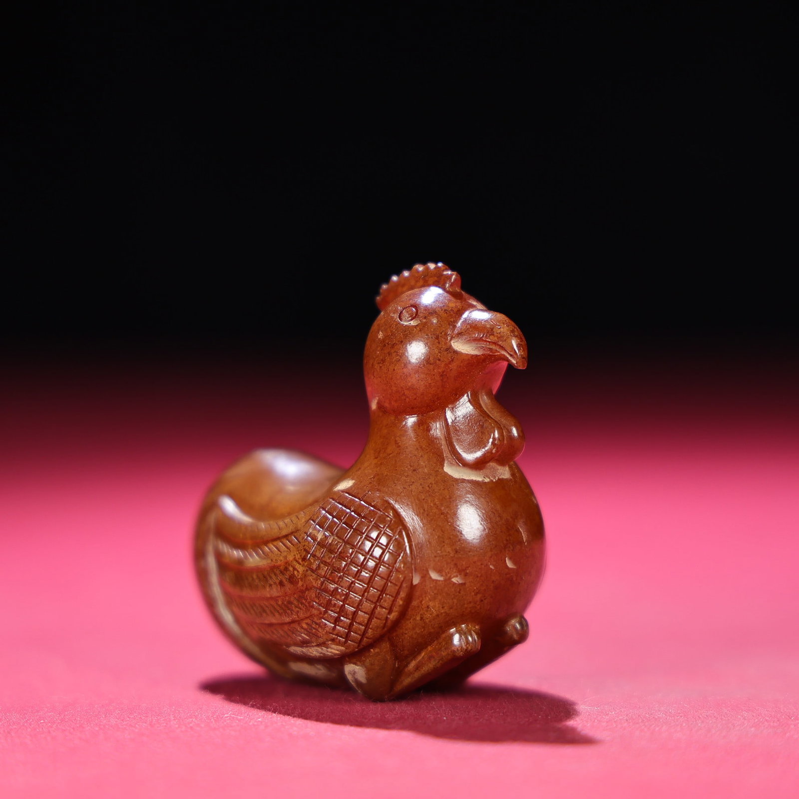 Five Old Hetian Jade Statue - Rooster - 9
