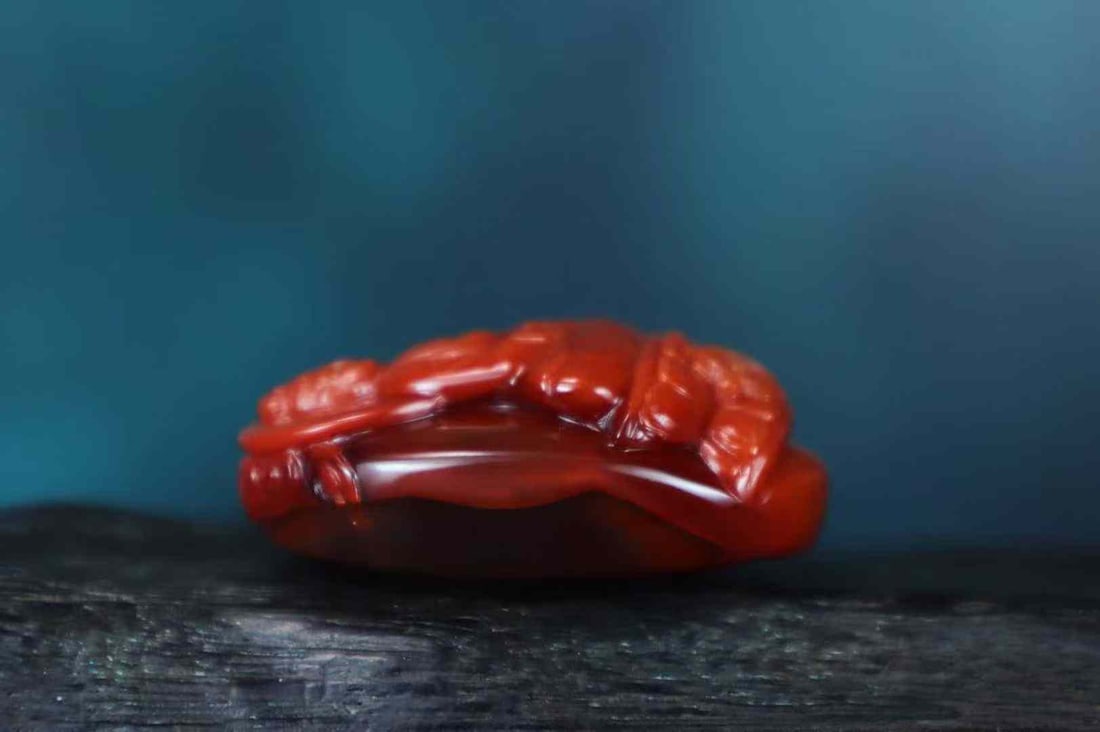 Nanhong Agate Hand-Carved Kwan-yin Pendant with Certificate - 5