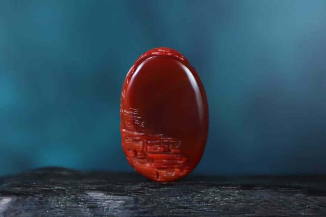 Nanhong Agate Hand-Carved Kwan-yin Pendant with Certificate - 6