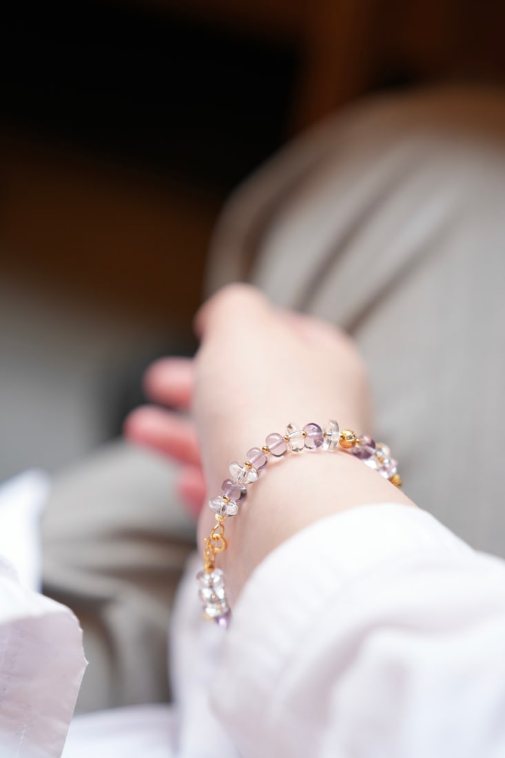 Amethyst,Pearl,Silver Hand Chain - 6