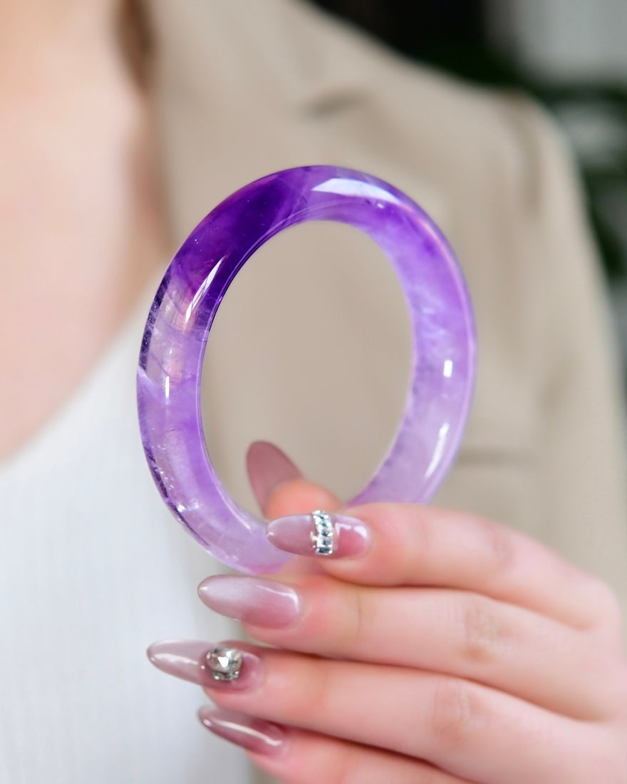 Inside Diameter 58.5mm Amethyst Bracelet - 5