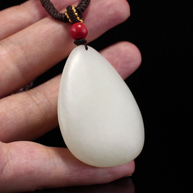 Hetian Jade Hand-Carved Laughing Buddha Pendant - 5