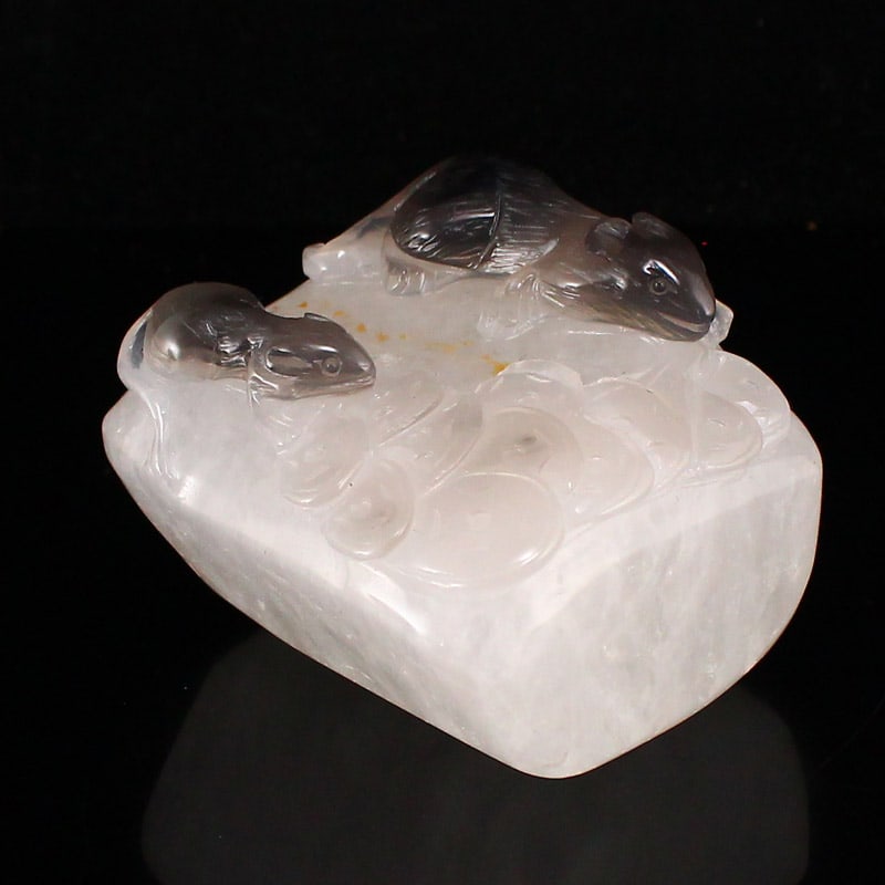 Agate Statue Fortune Mouse with Certificate - 3