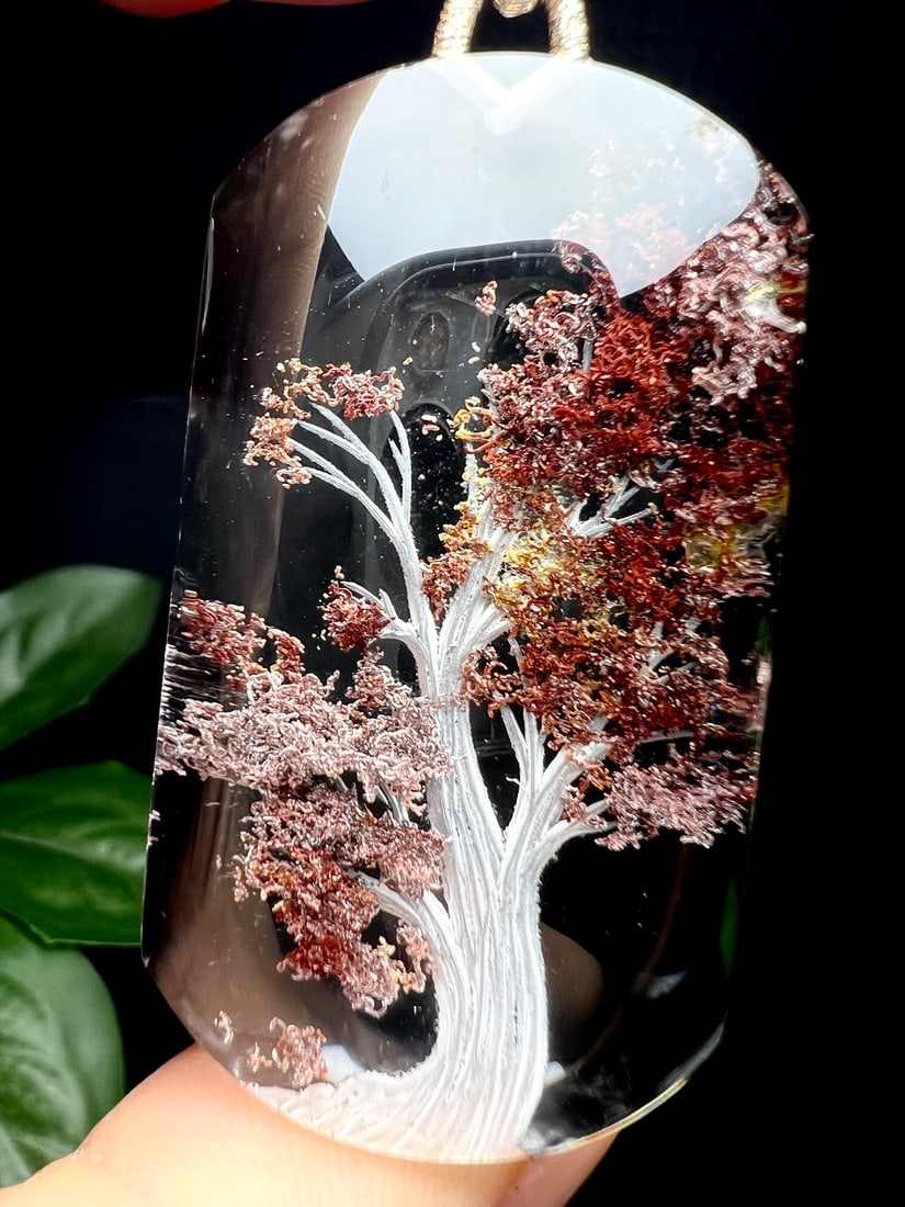 Natural Red Crystal Pendant - Tree - 3