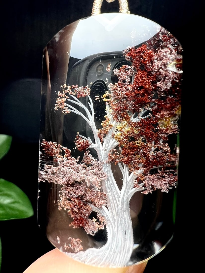 Natural Red Crystal Pendant - Tree - 5