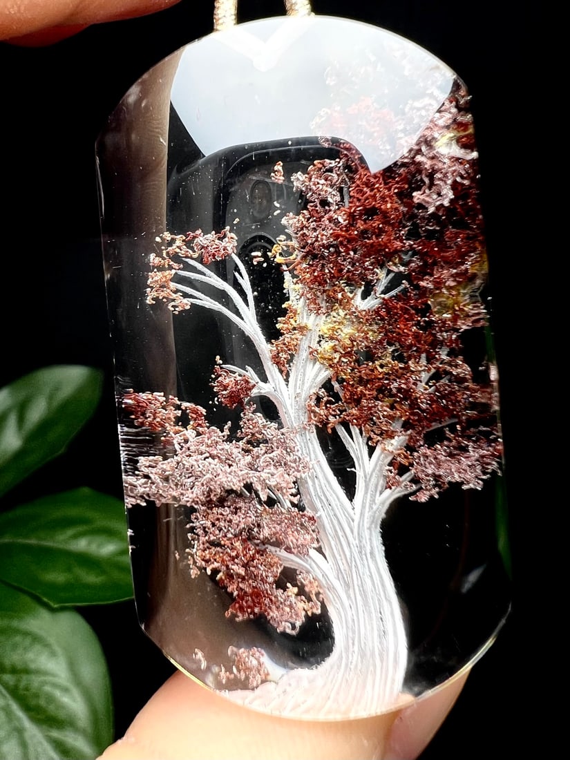 Natural Red Crystal Pendant - Tree - 7