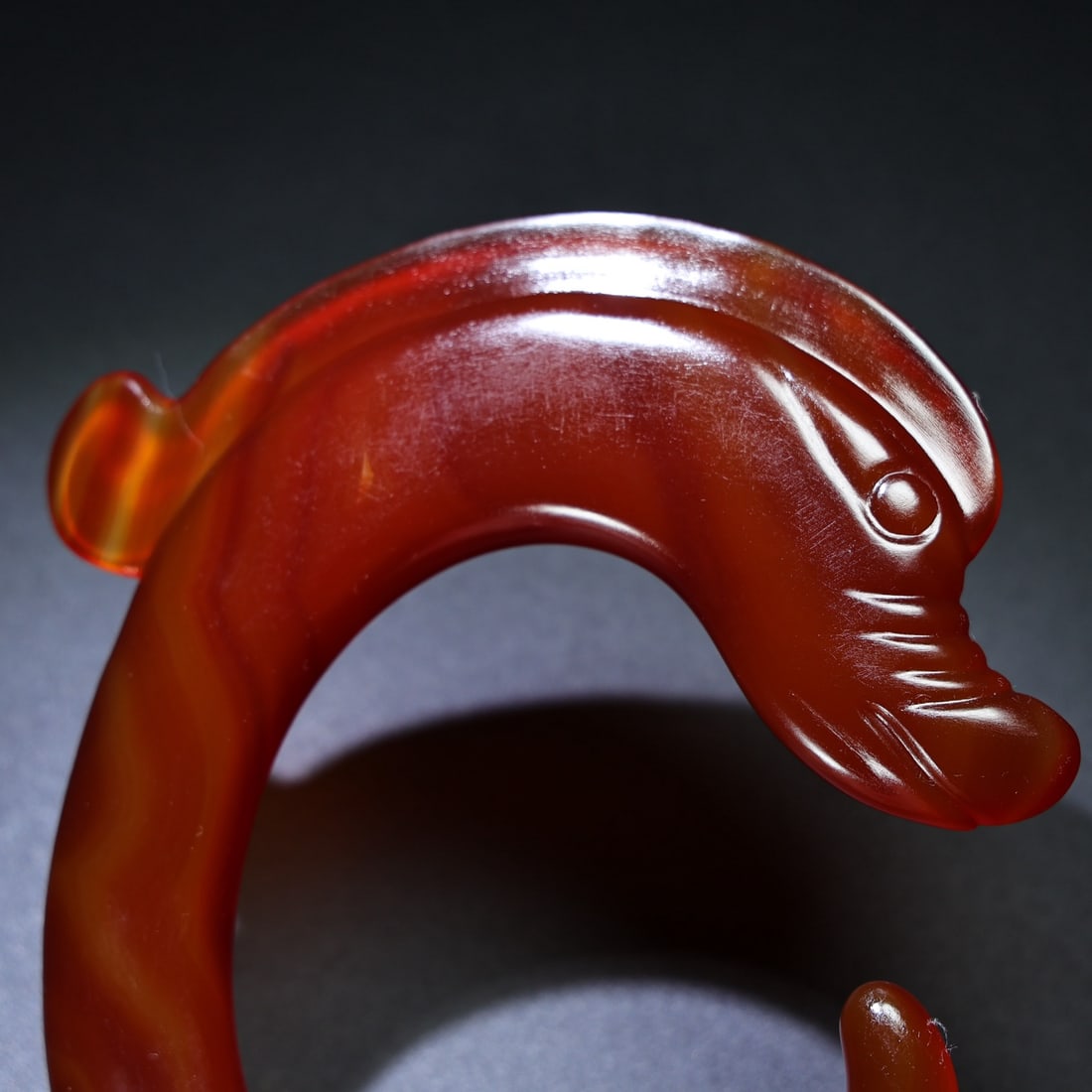 Red Agate Dragon Statue - 3