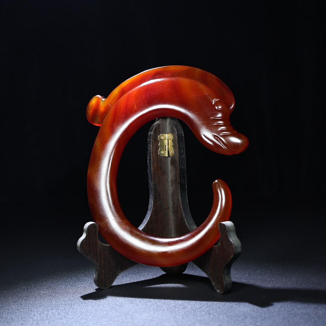 Red Agate Dragon Statue - 6