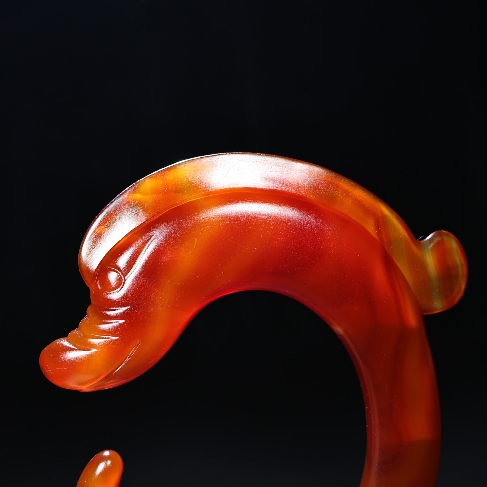 Red Agate Dragon Statue - 9