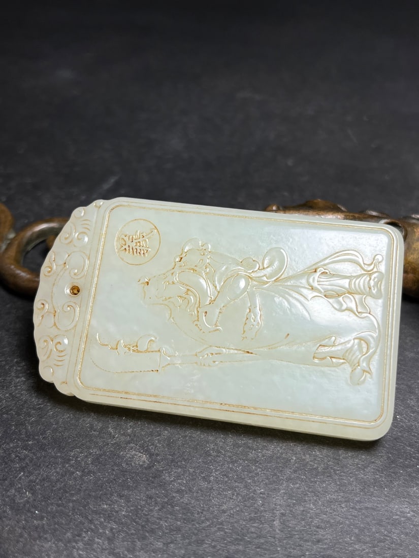Hetian Jade Pendant - Guangong - 4