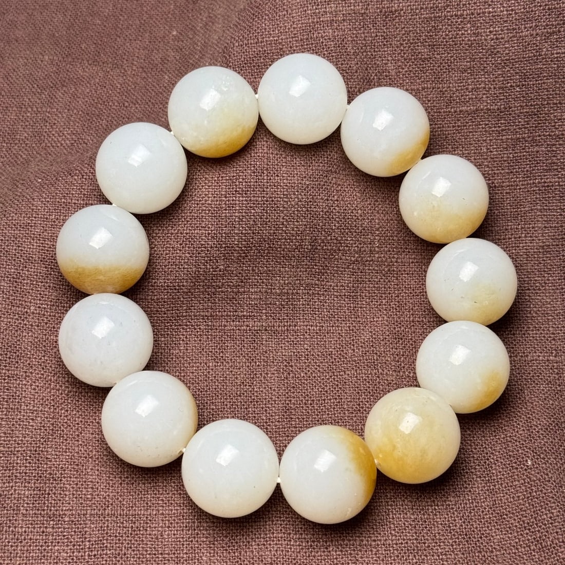18mm Hetian Jade Beads Bracelet (1 of 9)