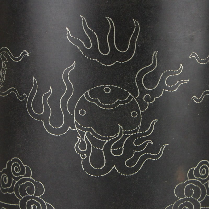 Bronze Inlay Silver Wire Brush Pot Kylin - 4