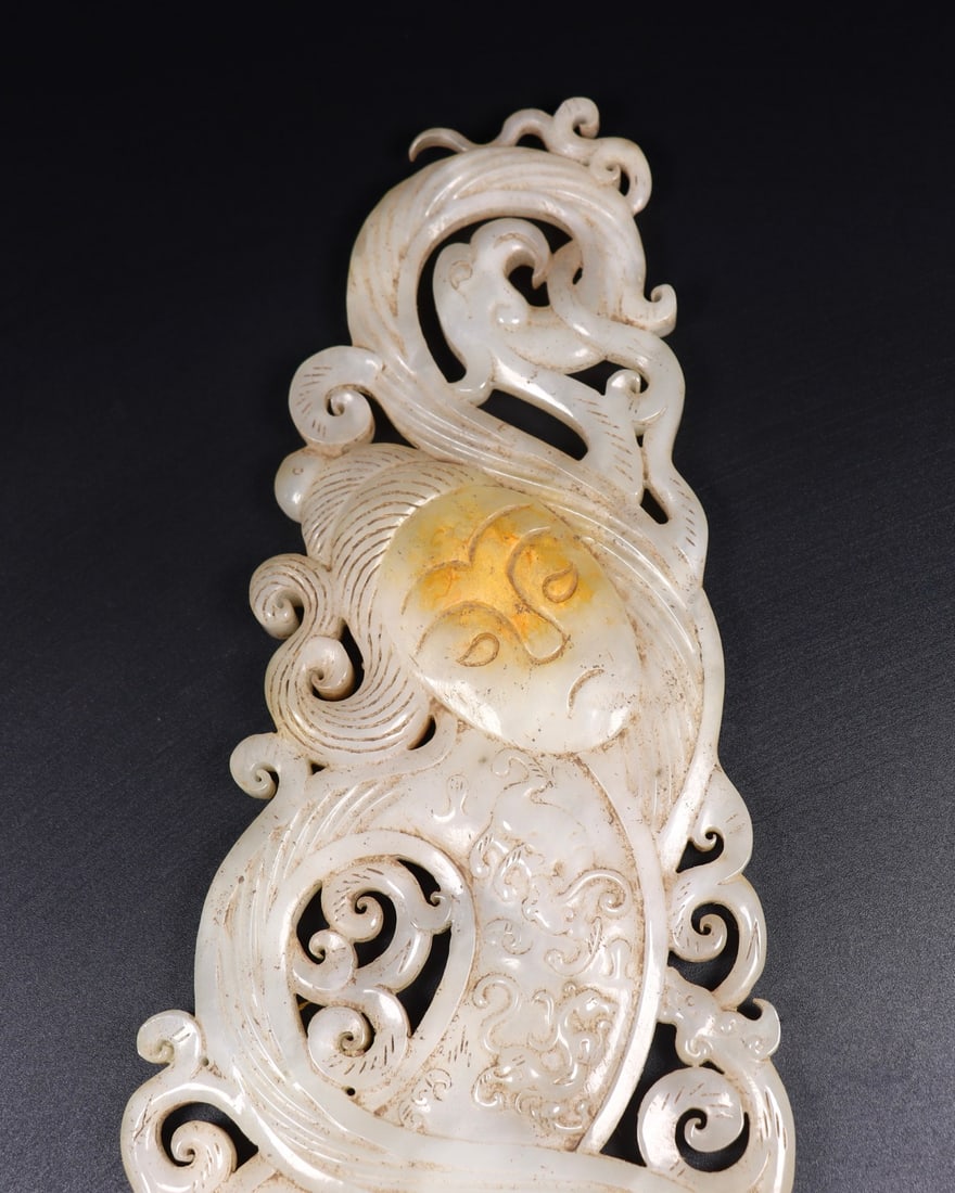 A Pair Hetian Jade Bi Statue Figure - 4