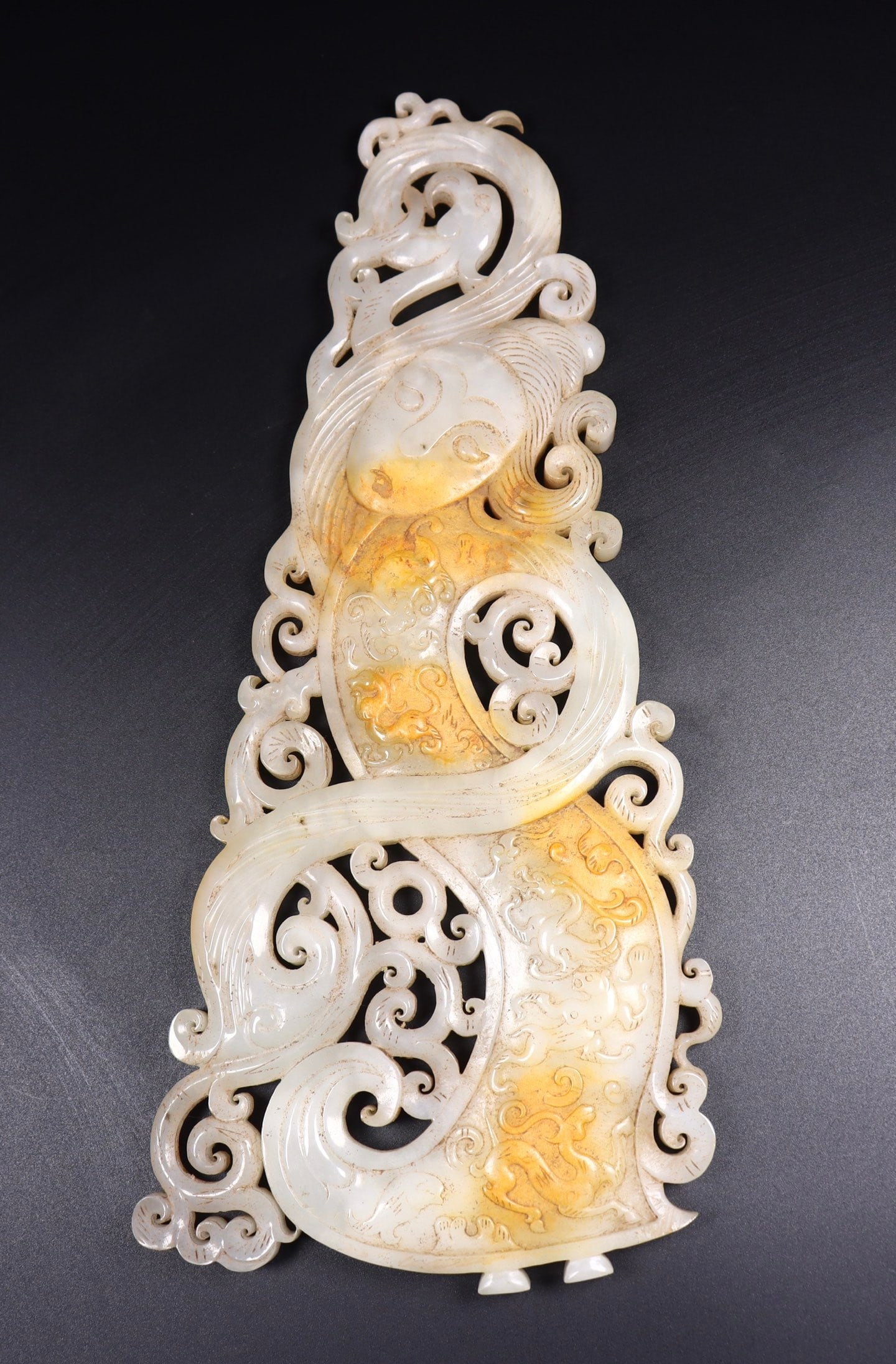 A Pair Hetian Jade Bi Statue Figure - 9