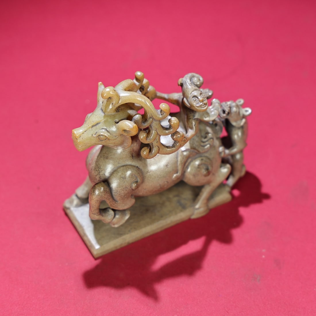 Hetian Jade Hand-Carved Deer,Figure Statue Old - 8