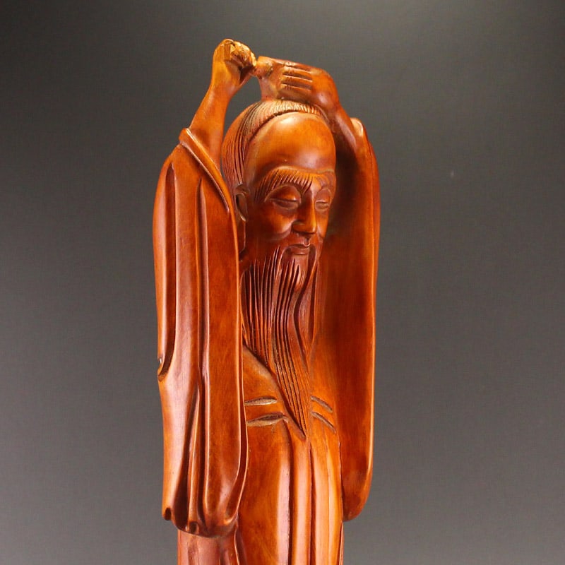Boxwood Wood Statue - Confucius - 3